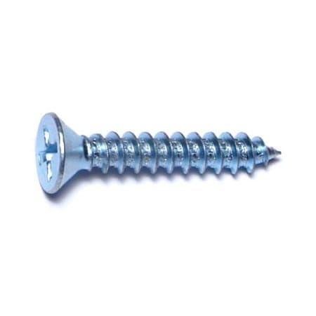 Sheet Metal Screw, #8 X 1 In, Zinc Plated Steel Flat Head Phillips Drive, 100 PK